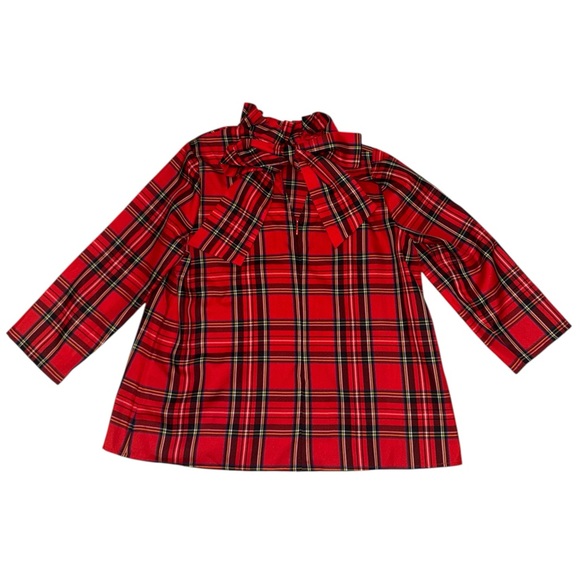 Tuckernuck Tops - Tuckernuck NWT Royal Stewart Tartan Faye blouse women’s size XXL